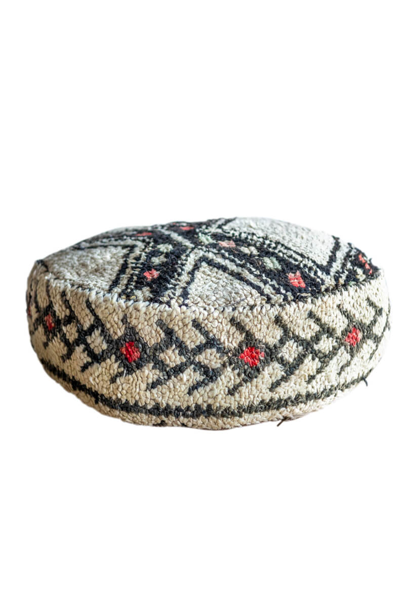 Vintage Marmoucha Moroccan Rug Pouf