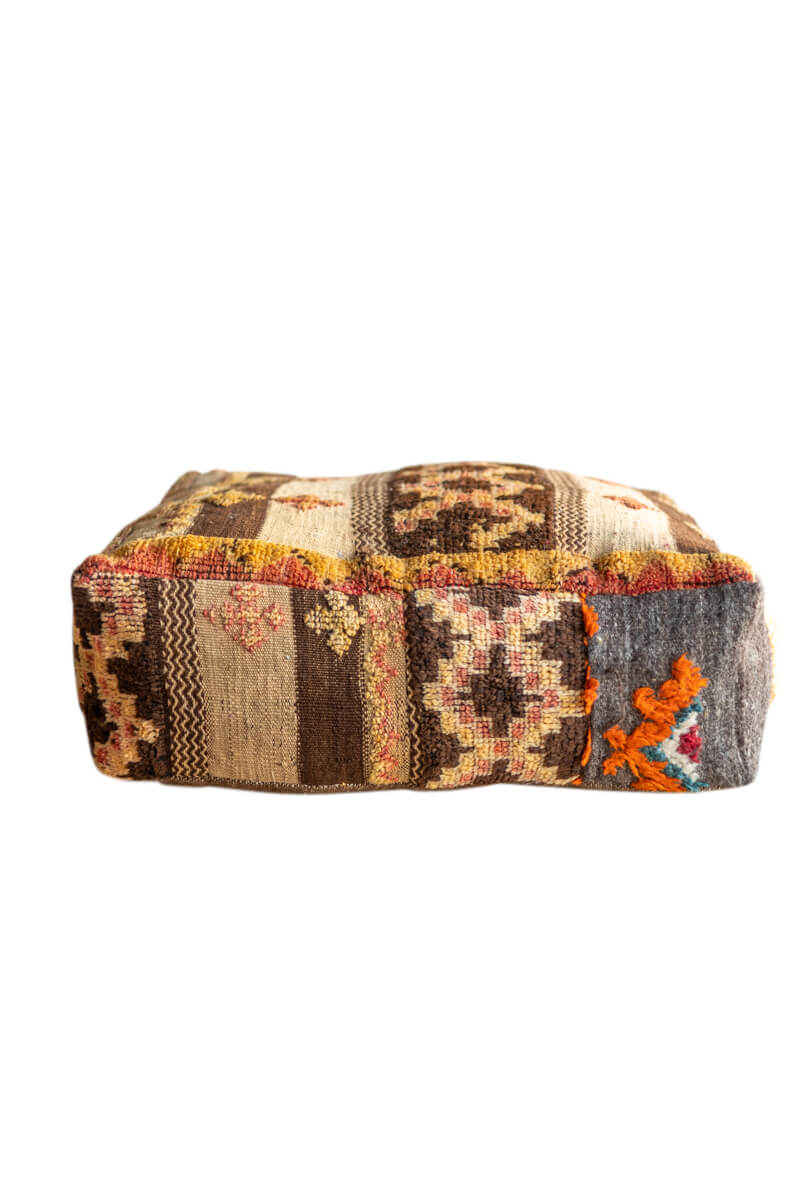 Vintage Moroccan Rug Pouf - 01