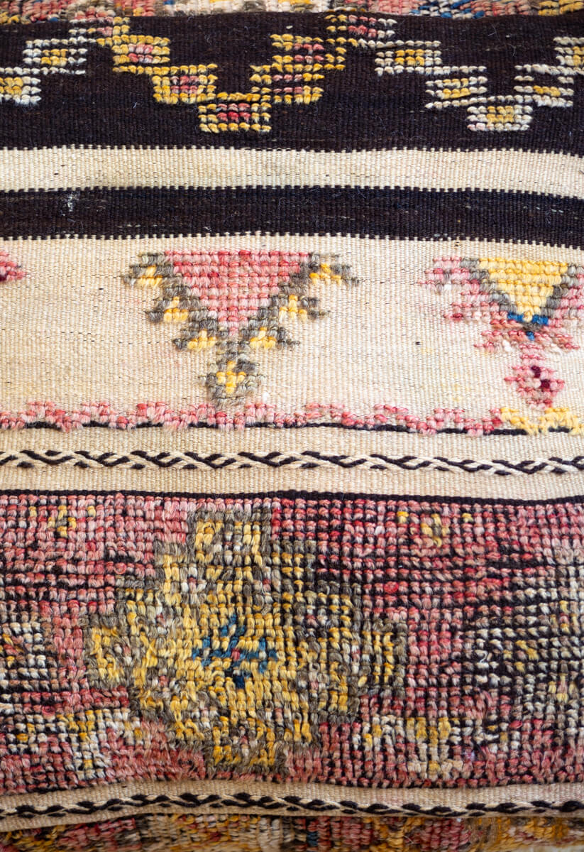 Vintage Moroccan Rug Pouf - 02