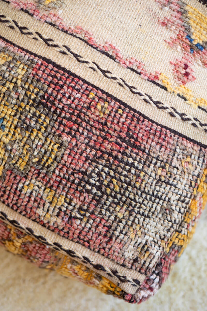 Vintage Moroccan Rug Pouf - 02